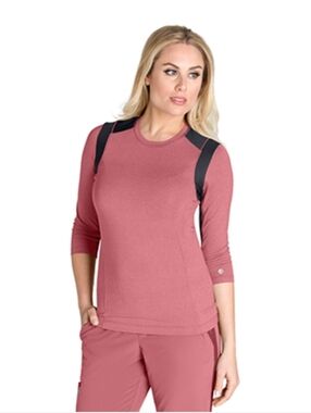 Barco One Wellness Zen Tee 3/4 Sleeve Medical Scrub Top Dusty Rose XS / S